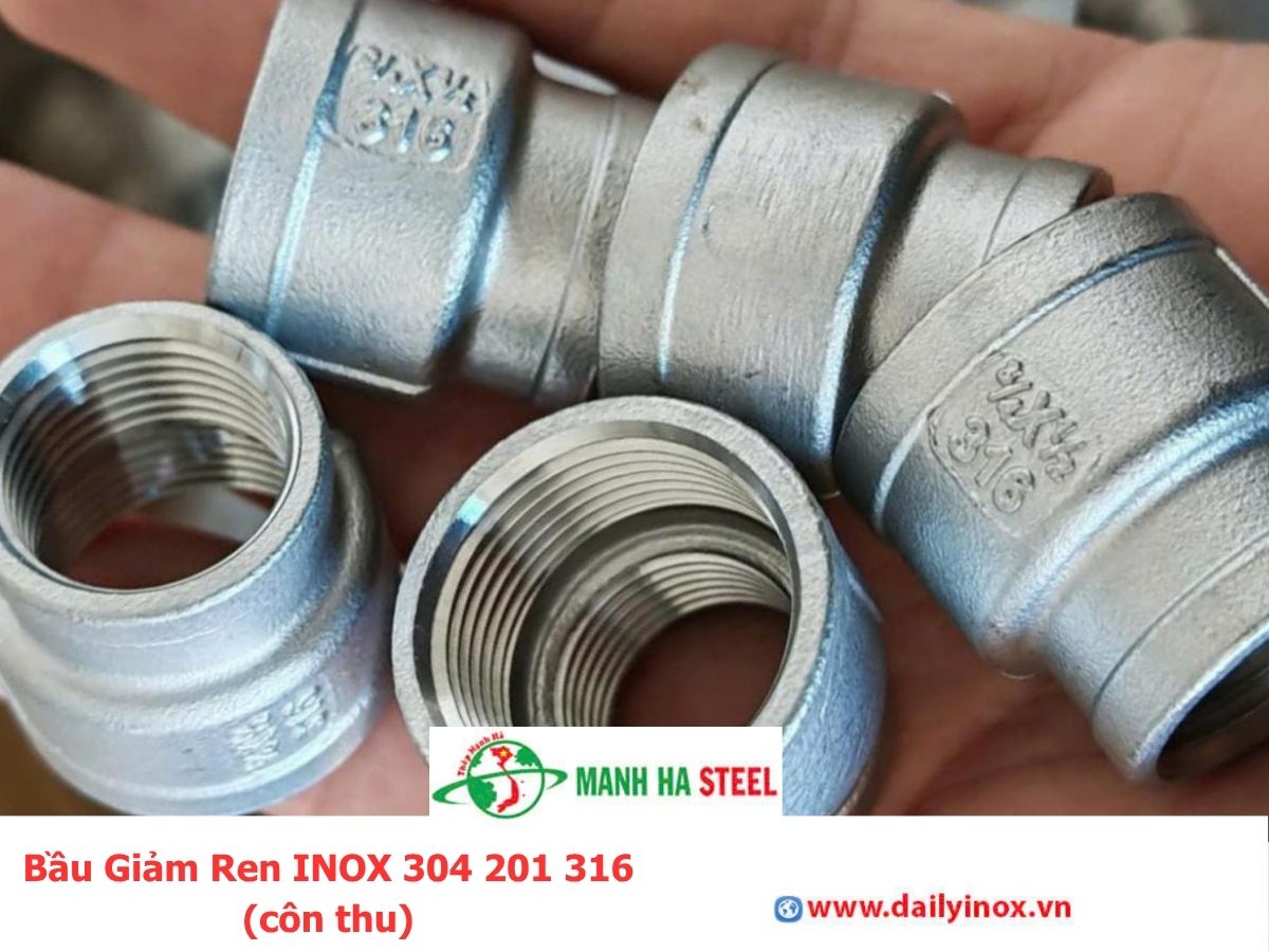 Bầu Giảm Ren INOX 304 201 316 (côn thu)