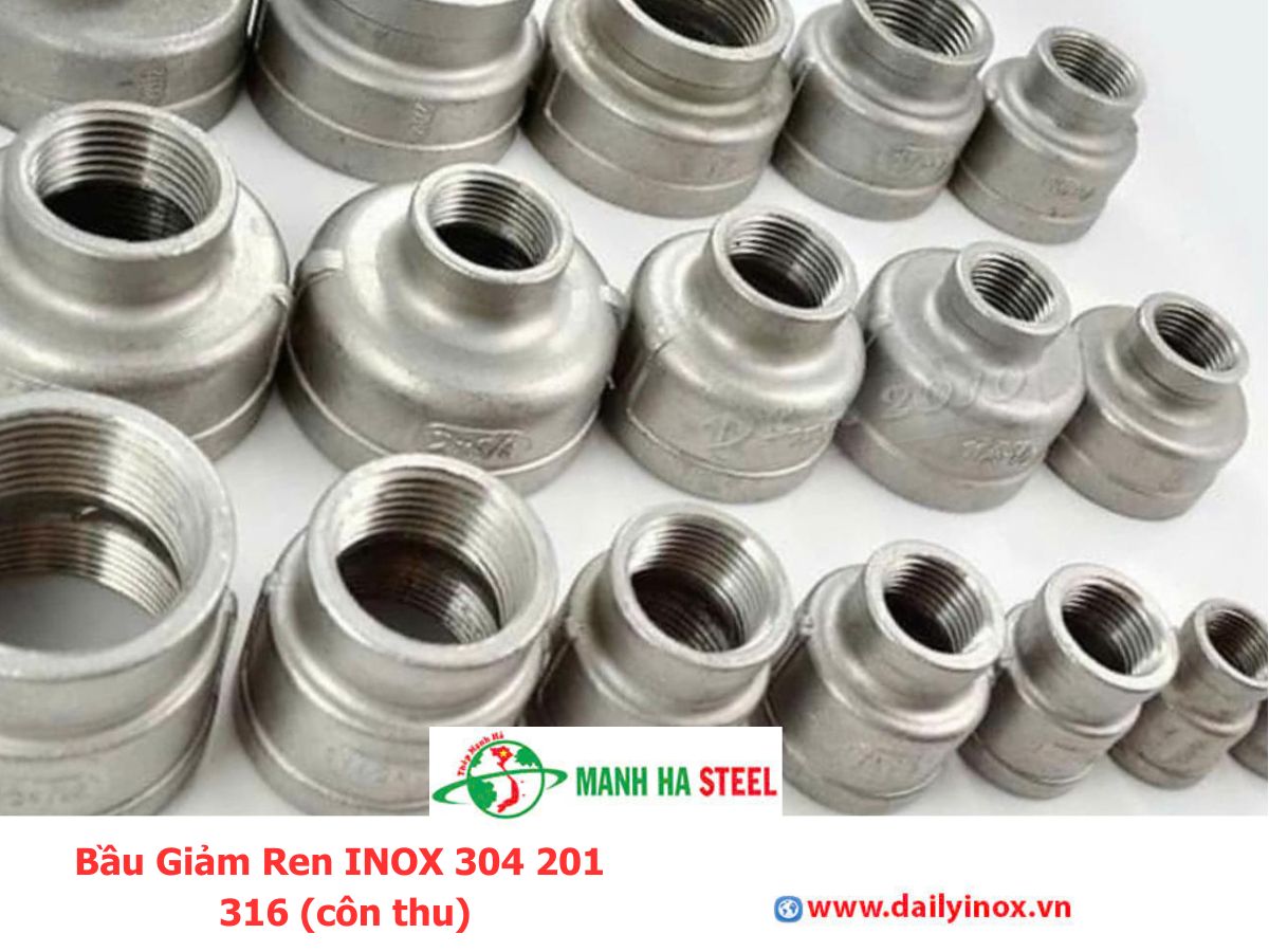 Bầu Giảm Ren INOX 304 201 316 (côn thu)