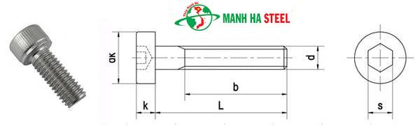 Bảng Báo Giá Bu Lông Lục Giác Chìm Đầu Trụ Inox 304, 201 DIN 912