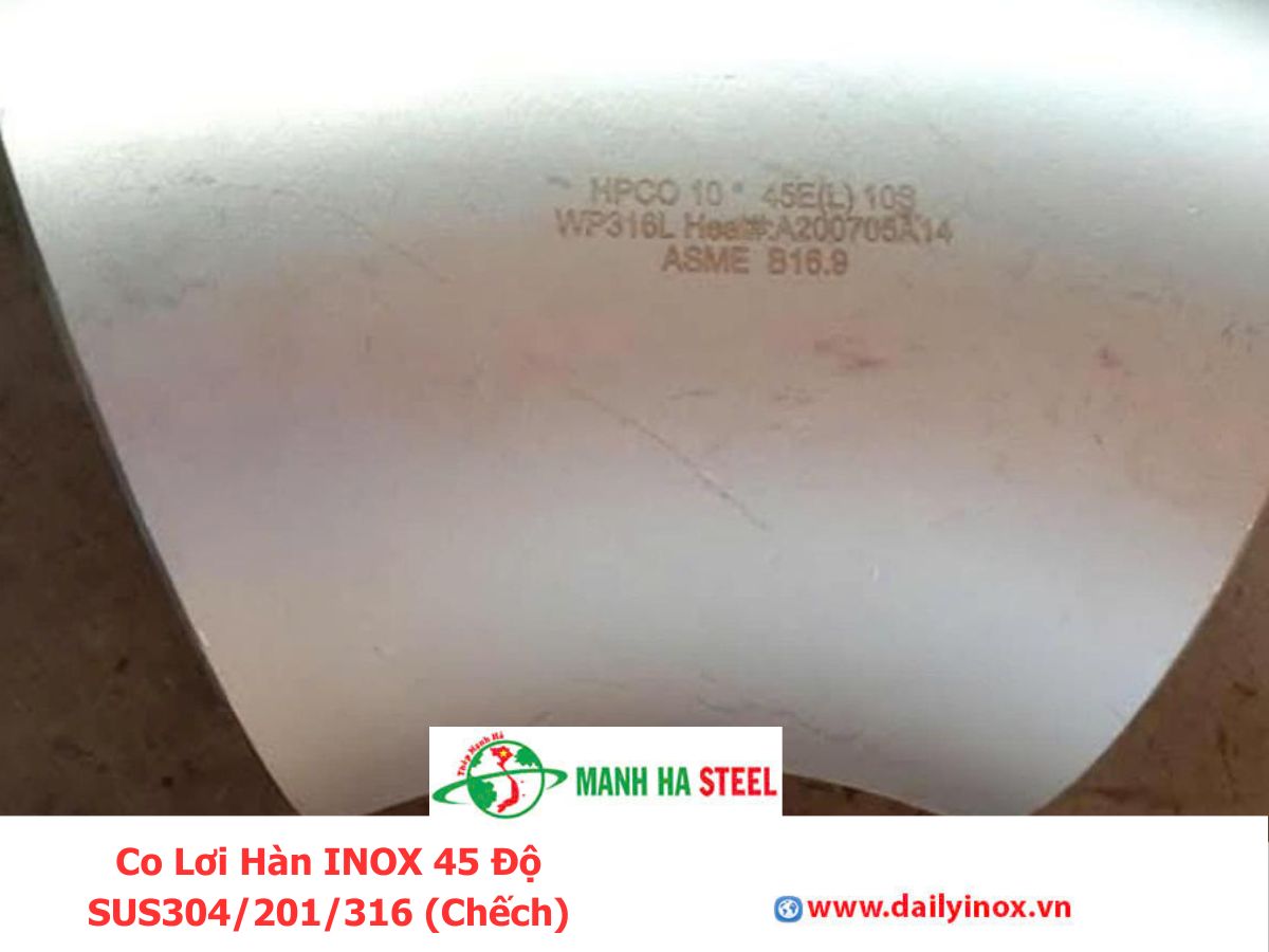 Co Lơi Hàn INOX 45 Độ SUS304/201/316 (Chếch)