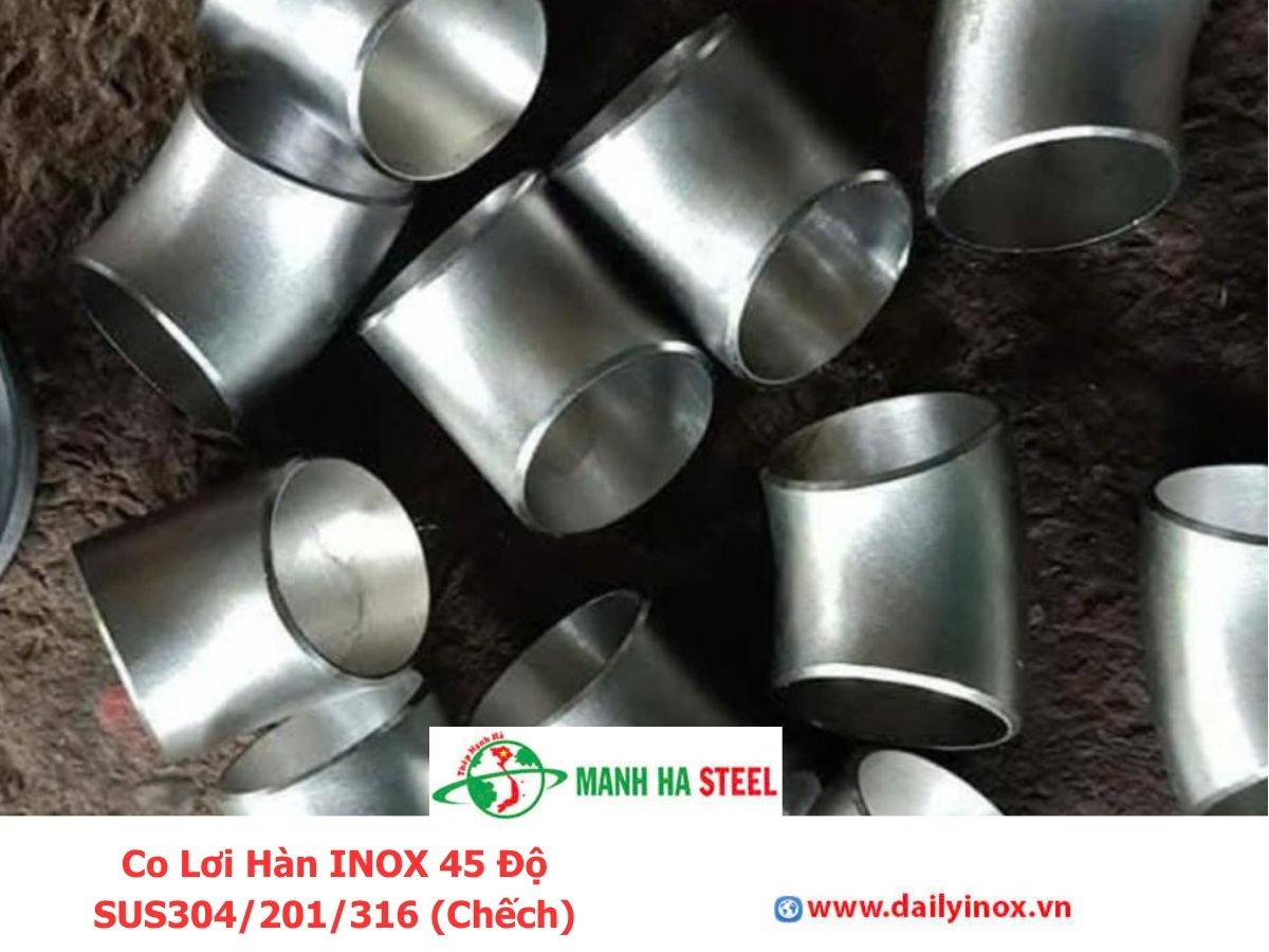 Co Lơi Hàn INOX 45 Độ SUS304/201/316 (Chếch)