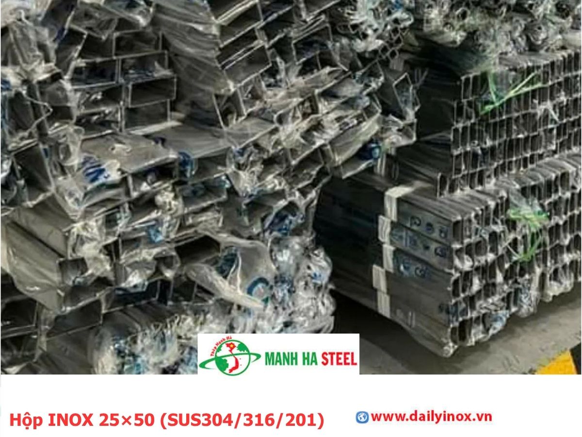 Bảng Báo Giá Hộp INOX 25×50 (SUS304/316/201)