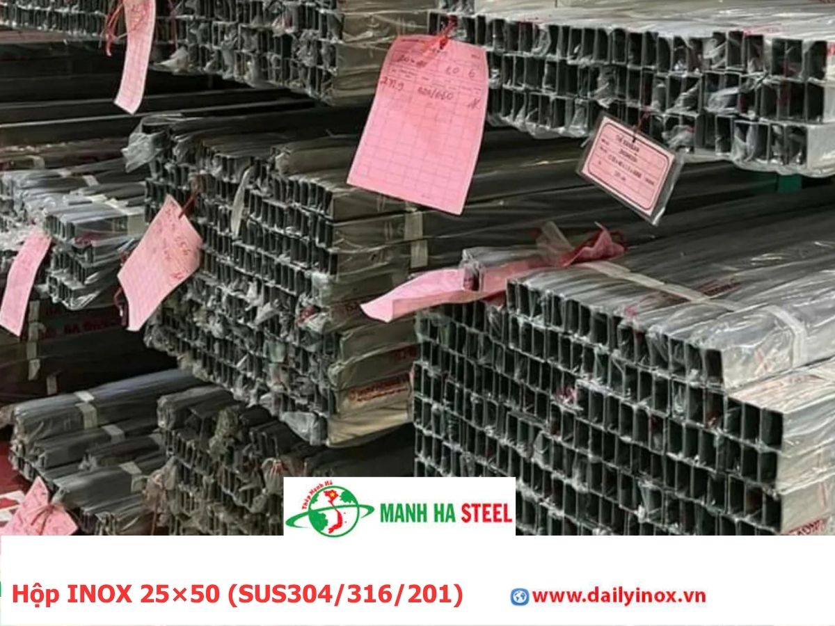 Bảng Báo Giá Hộp INOX 25×50 (SUS304/316/201)