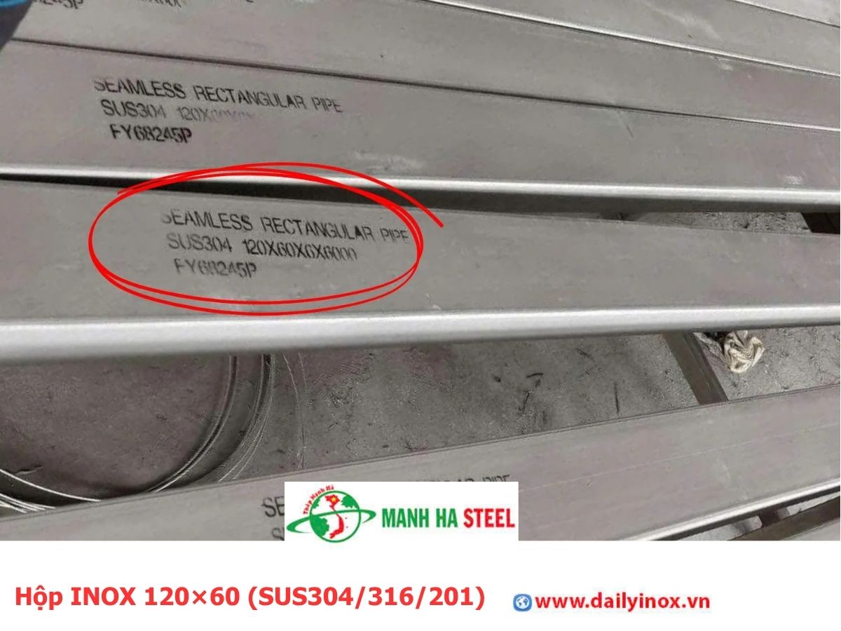 Bảng Báo Giá Hộp INOX 120×60 (SUS304/316/201)