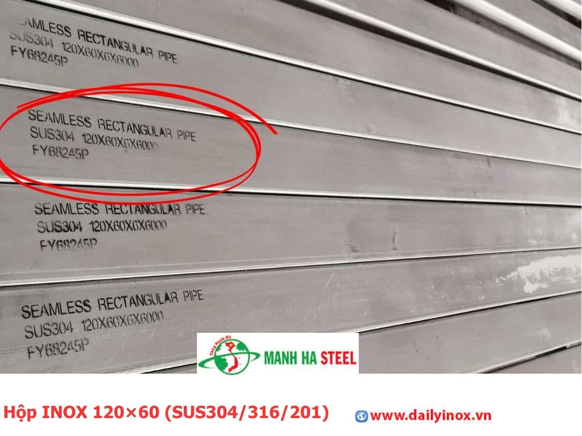 Bảng Báo Giá Hộp INOX 120×60 (SUS304/316/201)