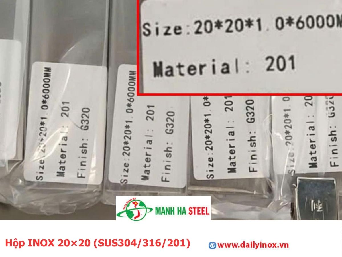Bảng Báo Giá Hộp INOX 20×20 (SUS304/316/201)