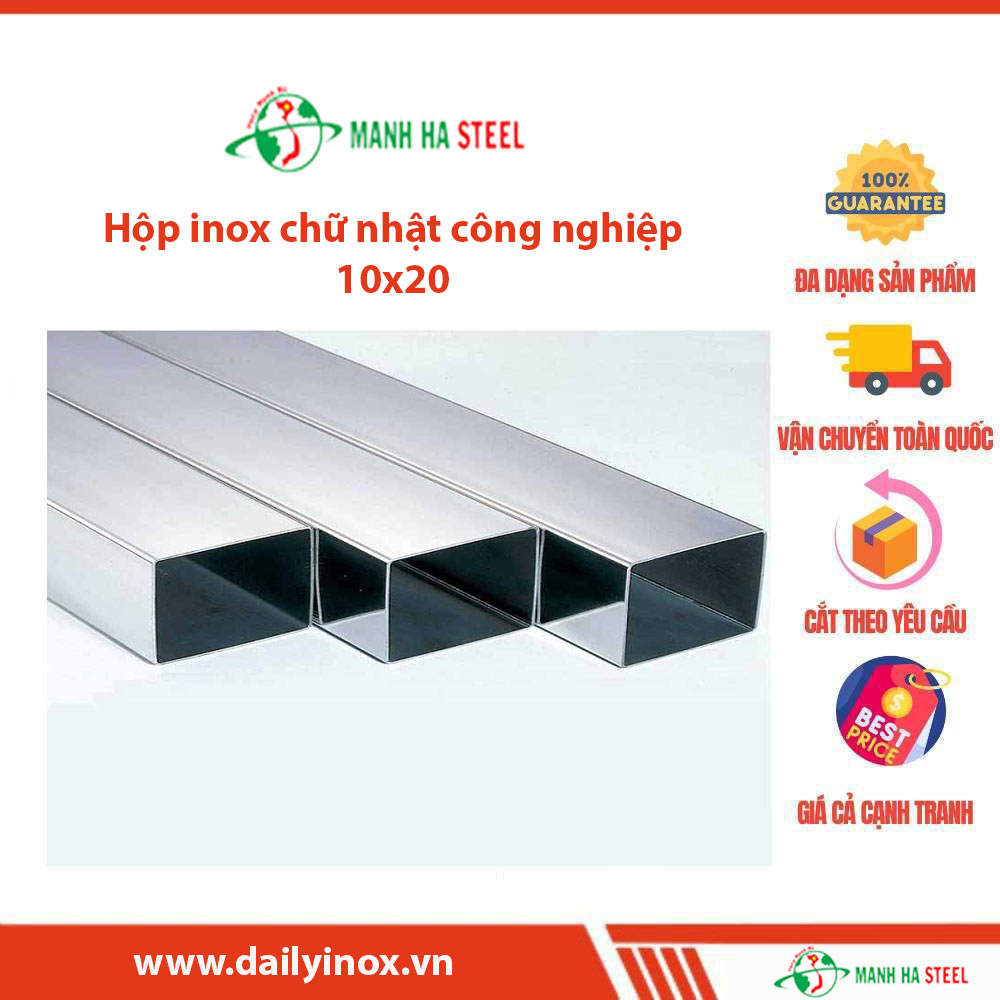 Hộp inox chữ nhật công nghiệp 10x20
