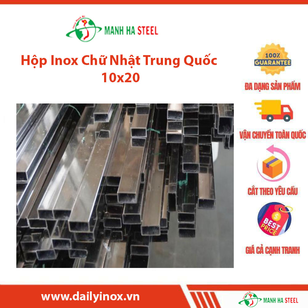 Hộp Inox Chữ Nhật Trung Quốc 12.7x25.4 - Đại lý Inox Mạnh Hà và Bảng Giá