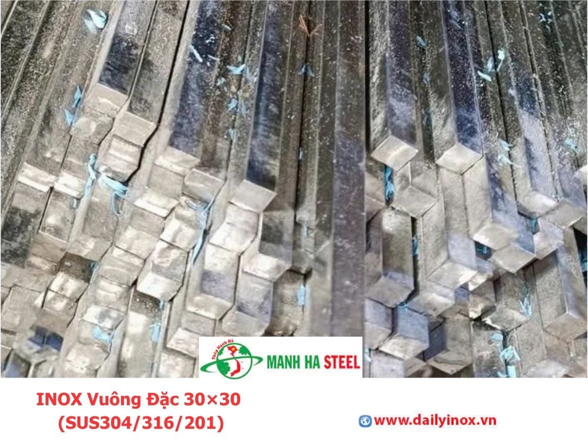 INOX Vuông Đặc 30×30 (SUS304/316/201)