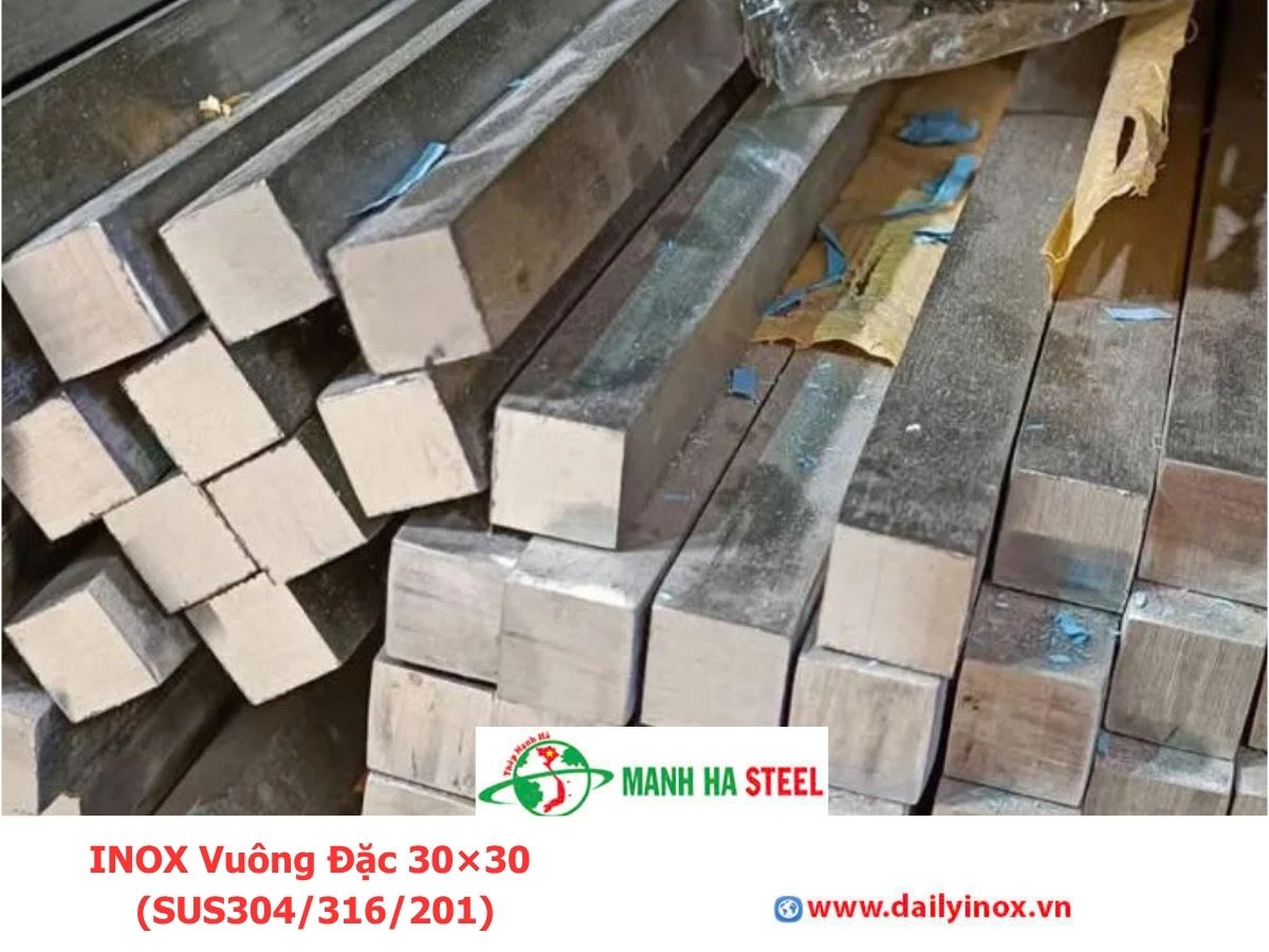 INOX Vuông Đặc 30×30 (SUS304/316/201)