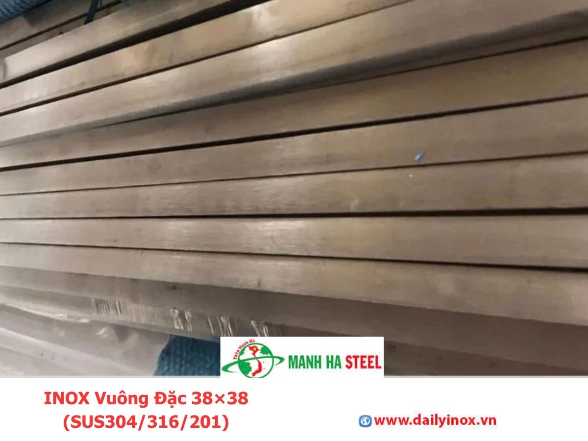 INOX Vuông Đặc 38×38 (SUS304/316/201)