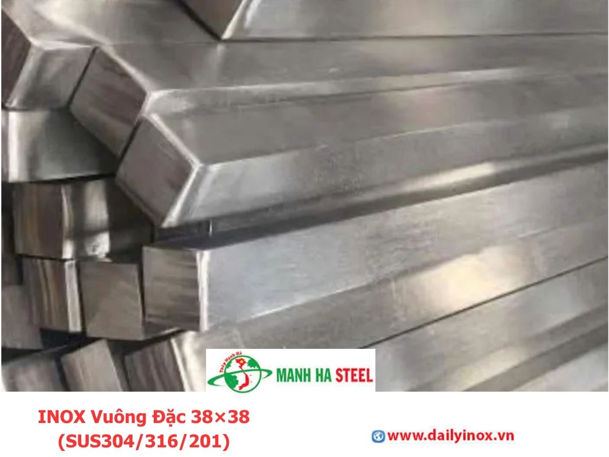 INOX Vuông Đặc 38×38 (SUS304/316/201)
