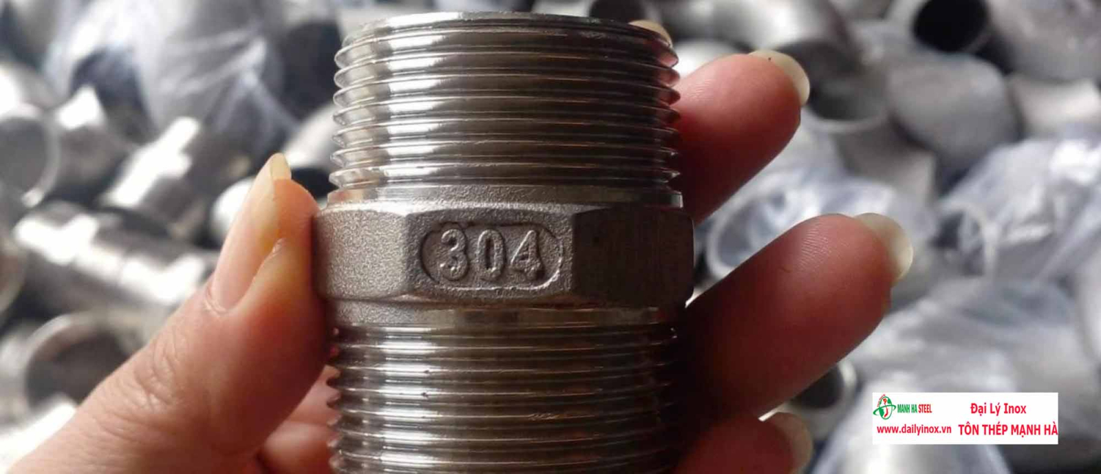 Kép hai đầu ren inox