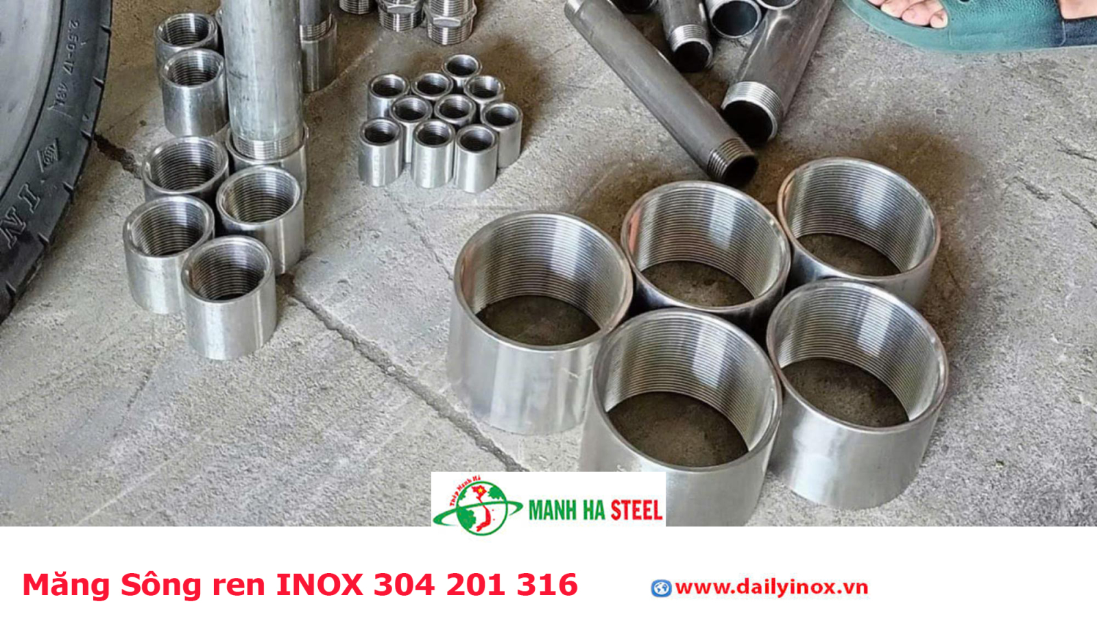 Măng Sông ren INOX 304 201 316