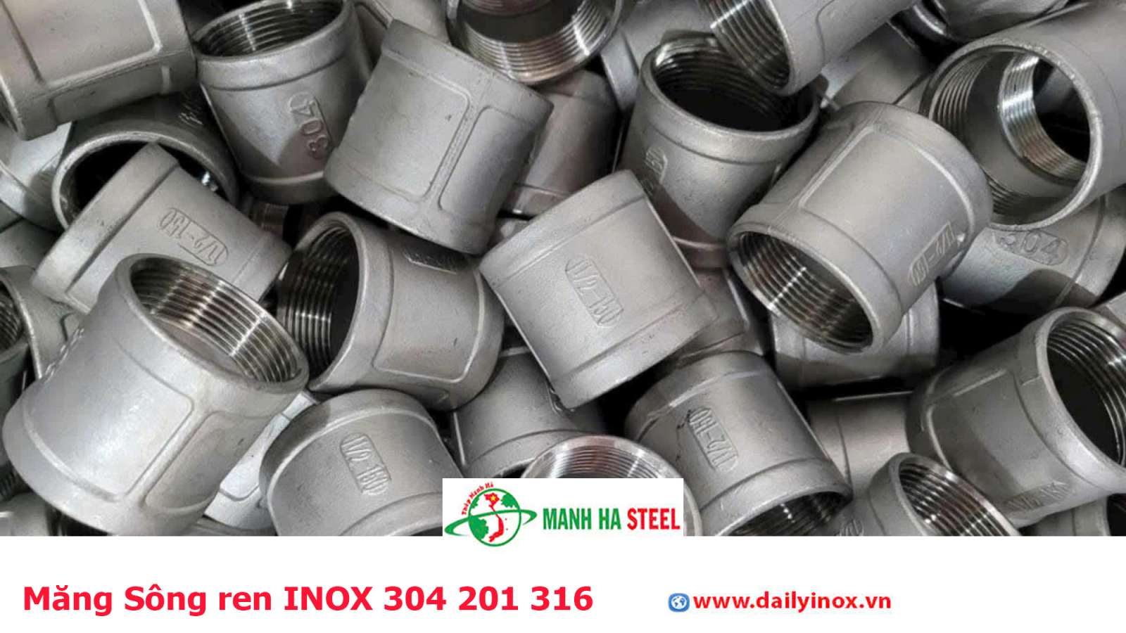 Măng Sông ren INOX 304 201 316