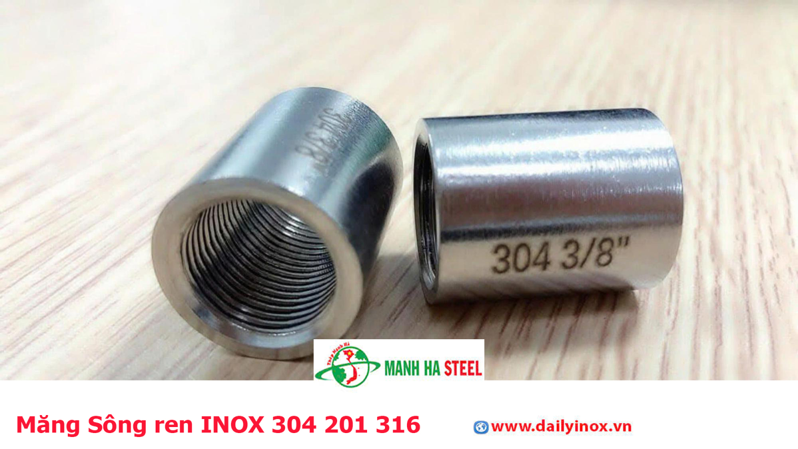 Măng Sông ren INOX 304 201 316