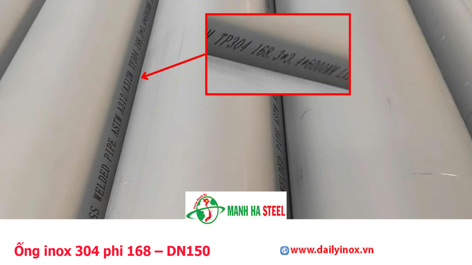 Bảng Báo Giá Ống inox 304 phi 168 – DN150