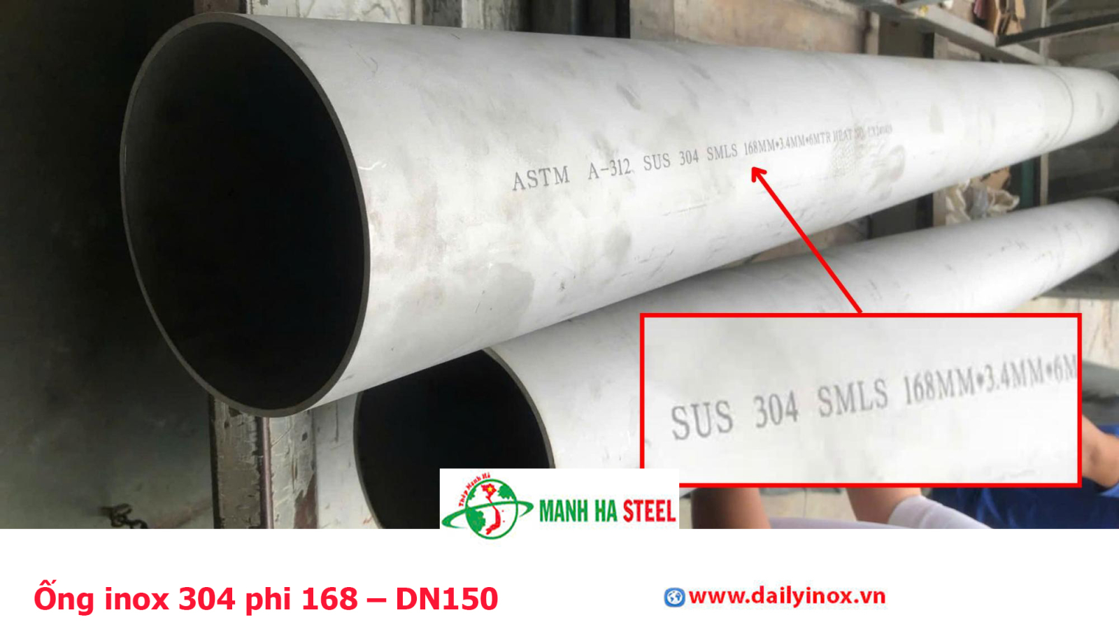 Bảng Báo Giá Ống inox 304 phi 168 – DN150