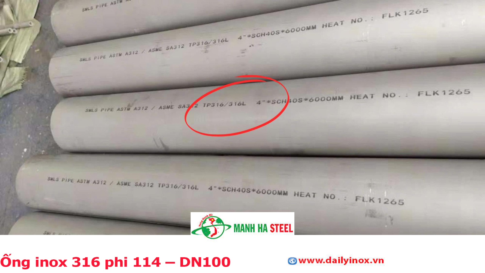 Bảng Báo Giá Ống inox 316 phi 114 – DN100