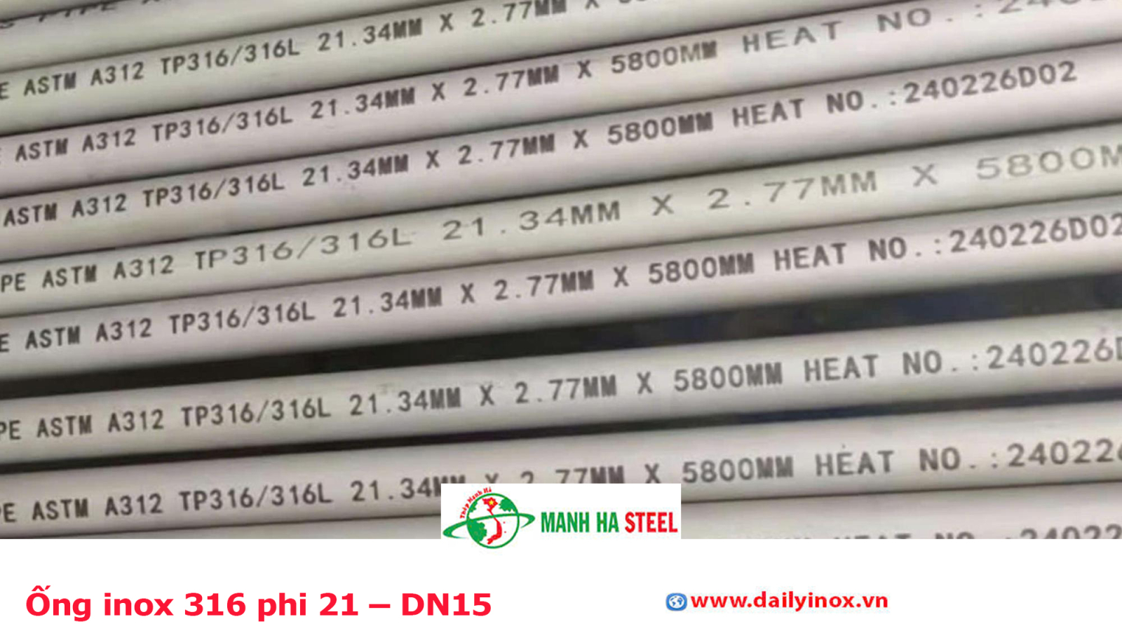 Bảng Báo Giá Ống inox 316 phi 21 – DN15