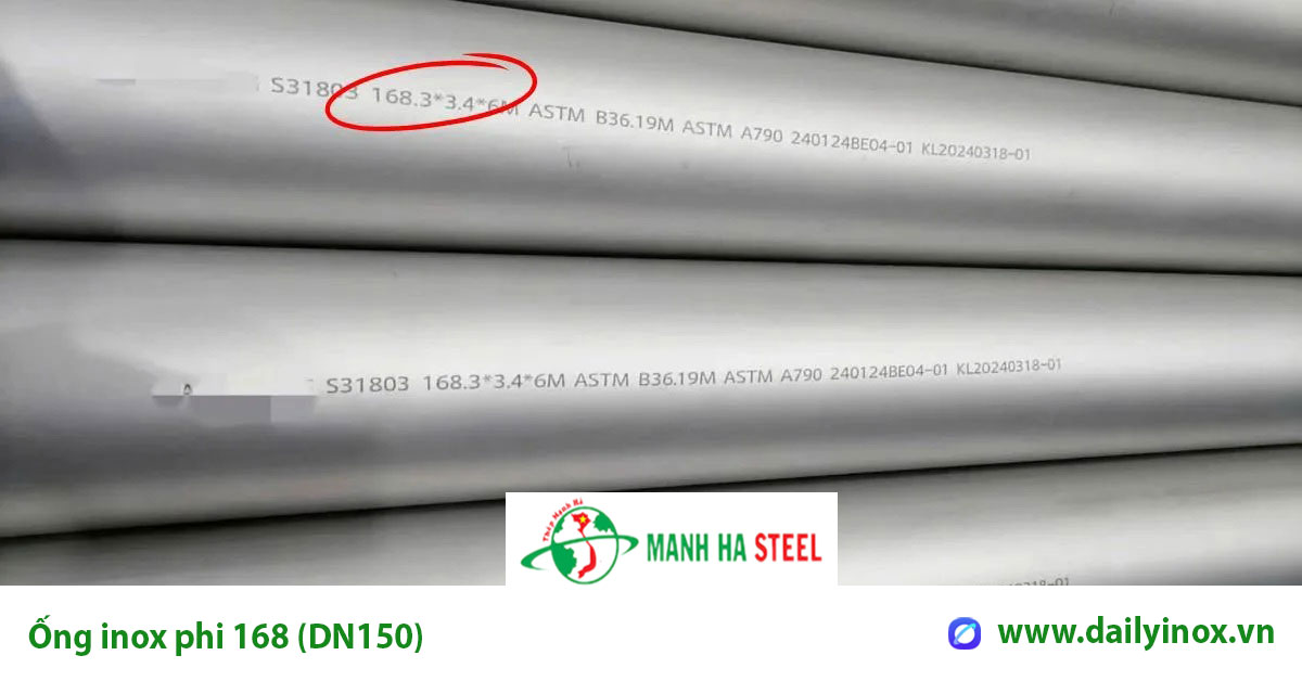 Bảng báo giá ống inox phi 168 DN150
