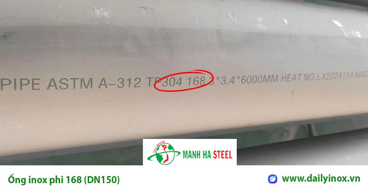 Bảng báo giá ống inox phi 168 DN150