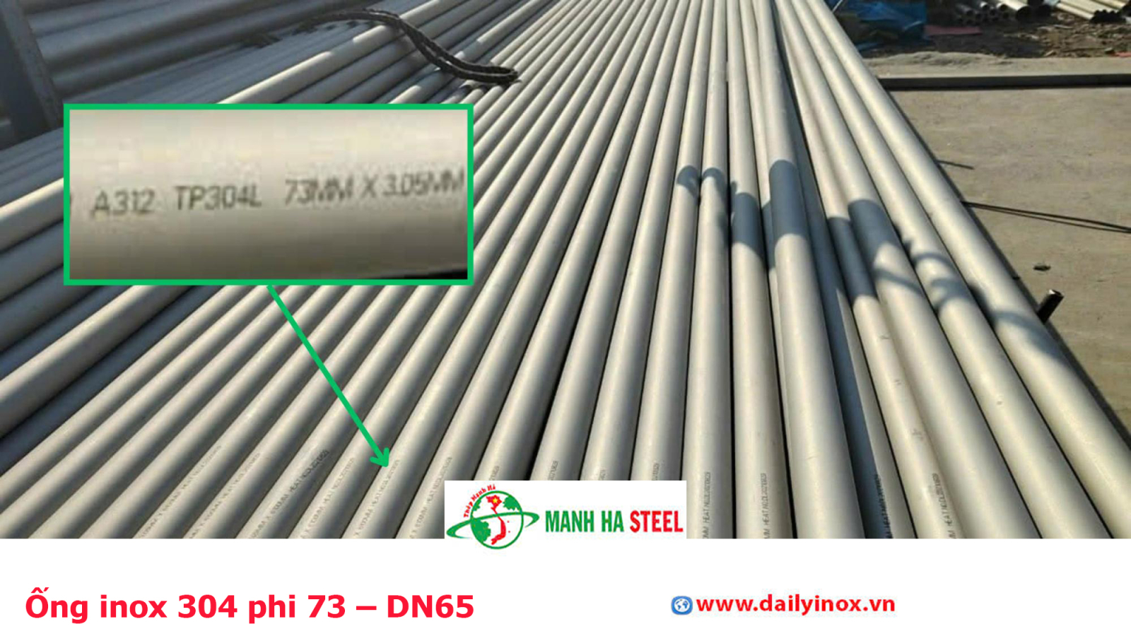 Bảng Báo Giá Ống inox 304 phi 73 – DN65