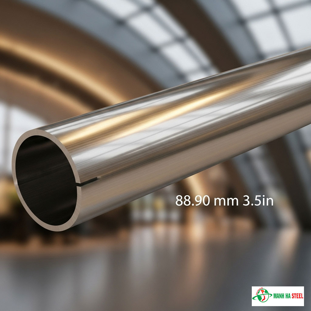 Ống inox trang trí 88.90 mm, Ống thép inox trang trí 88.90 mm (phi 88.90)