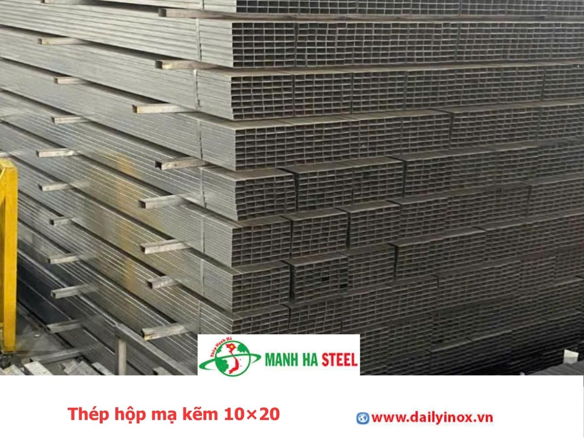Thép hộp mạ kẽm 10×20