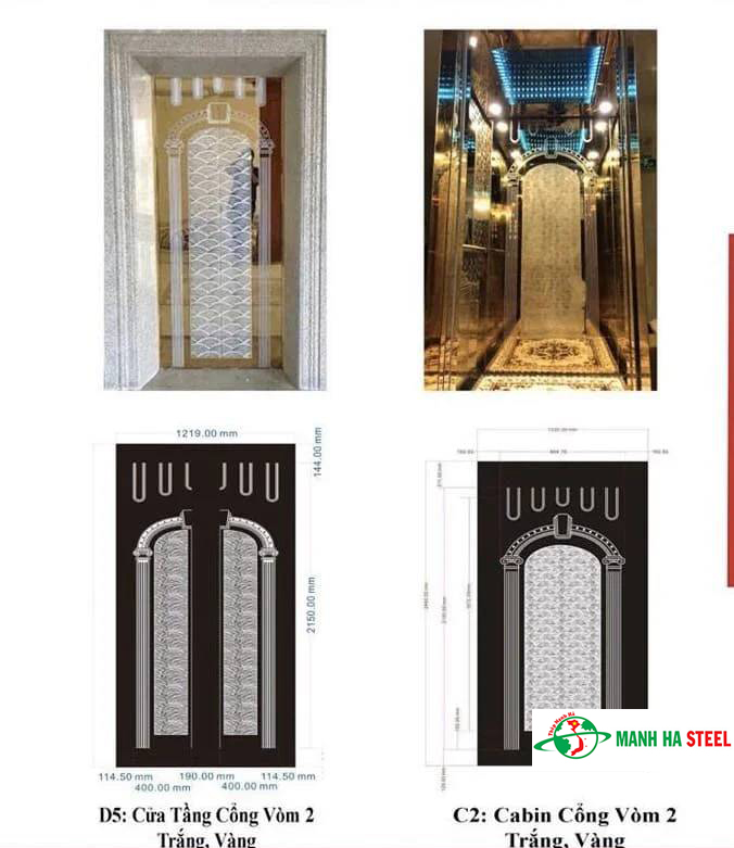 Bảng báo giá tấm cửa cabine Cổng Vòm