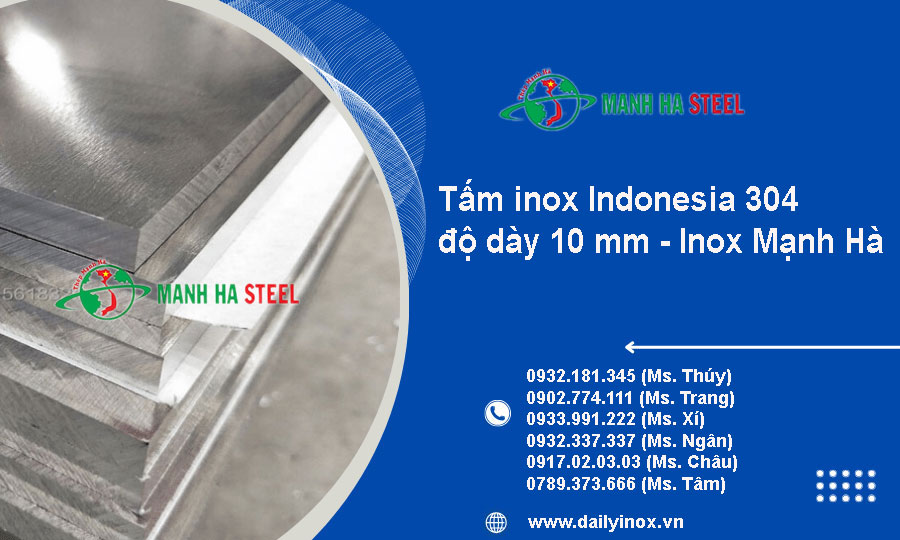 Tấm inox Indonesia 304 dày 10mm