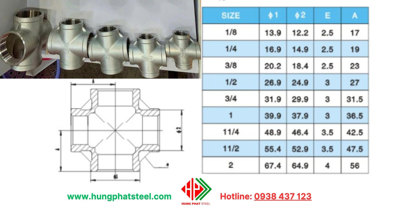 Thập Ren INOX 304 201 316