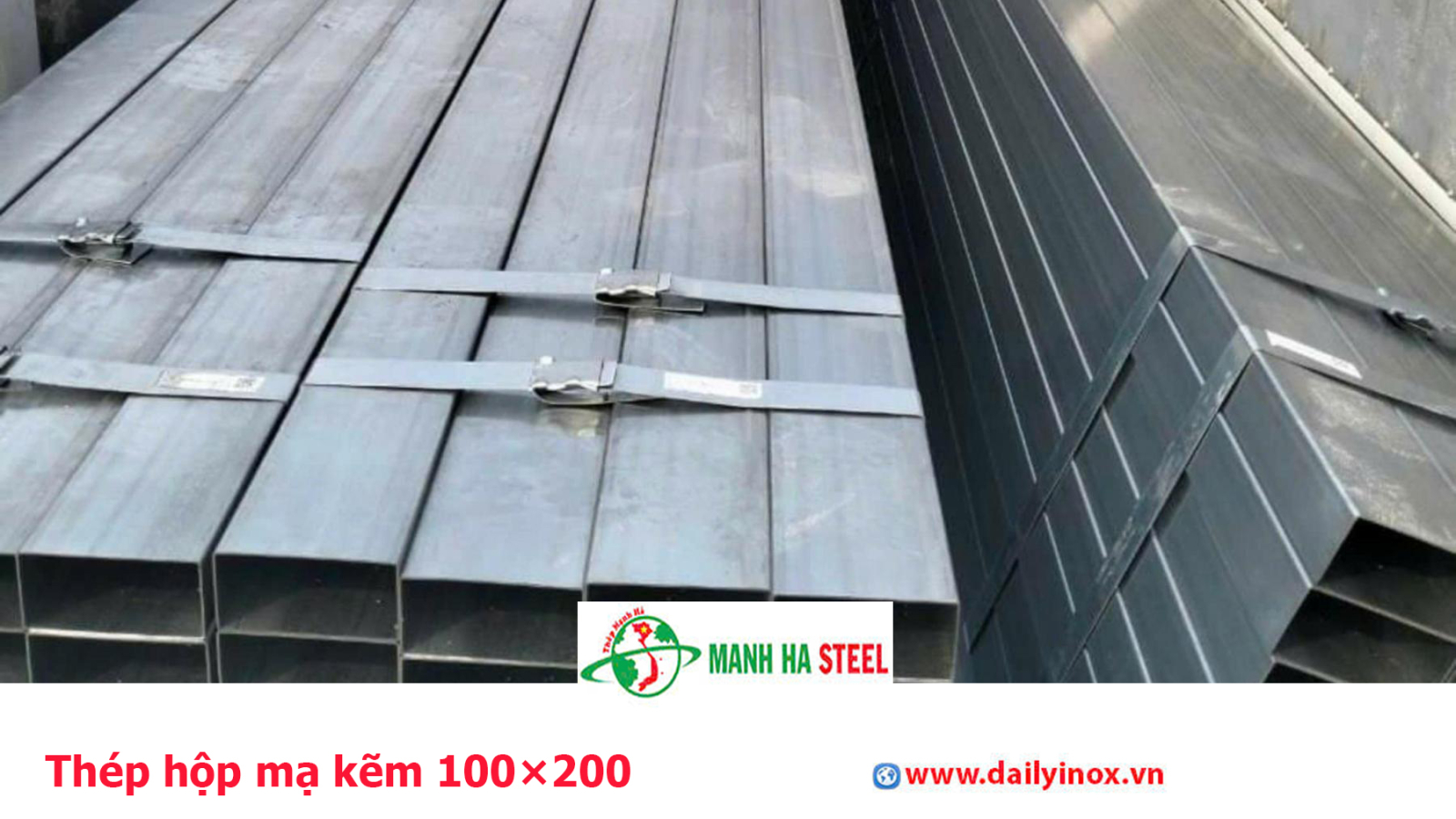 Thép hộp mạ kẽm 100×200