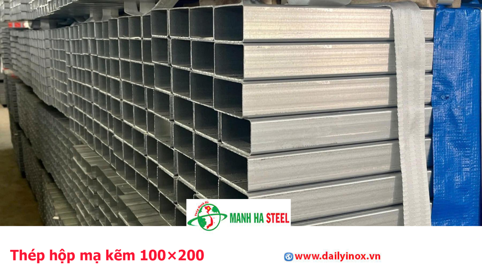 Thép hộp mạ kẽm 100×200