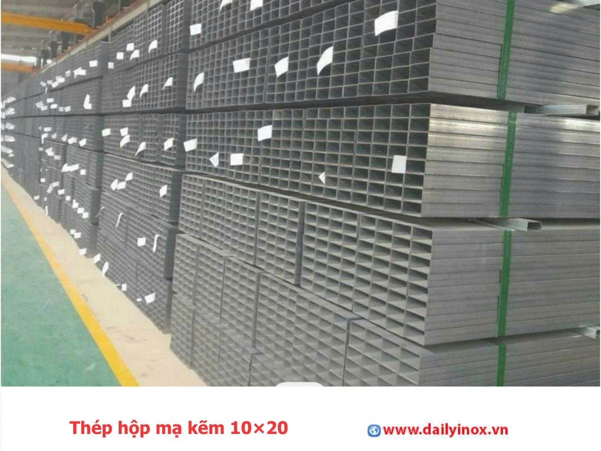 Thép hộp mạ kẽm 10×20