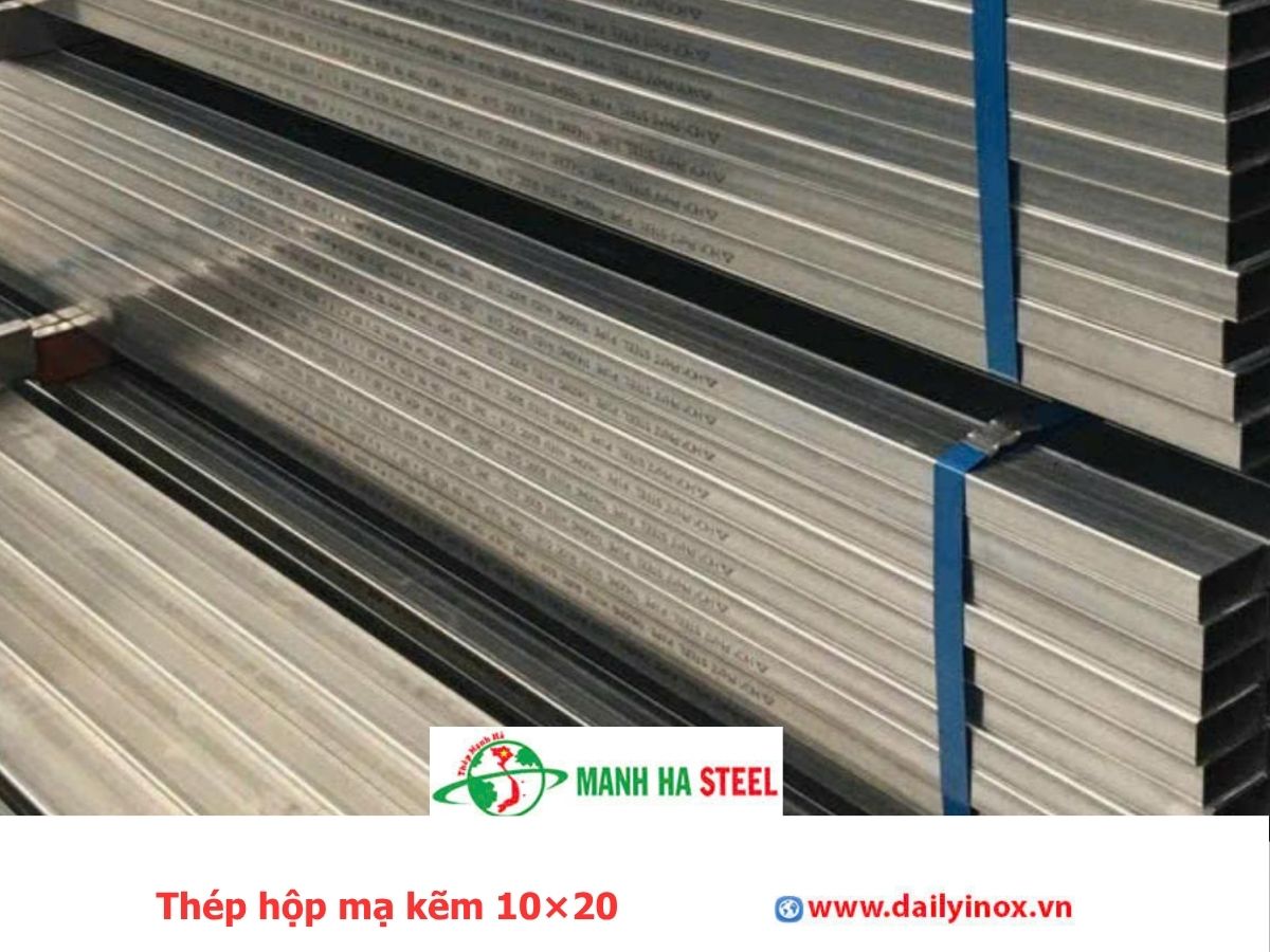 Thép hộp mạ kẽm 10×20