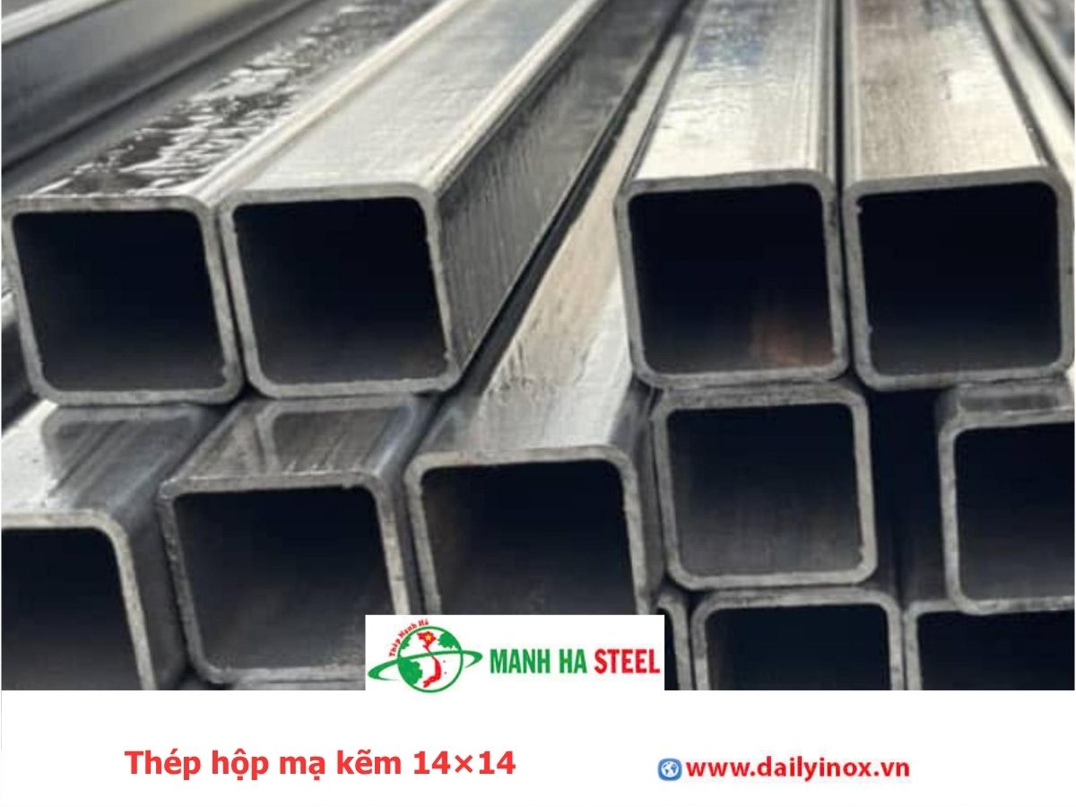 Thép hộp mạ kẽm 14×14