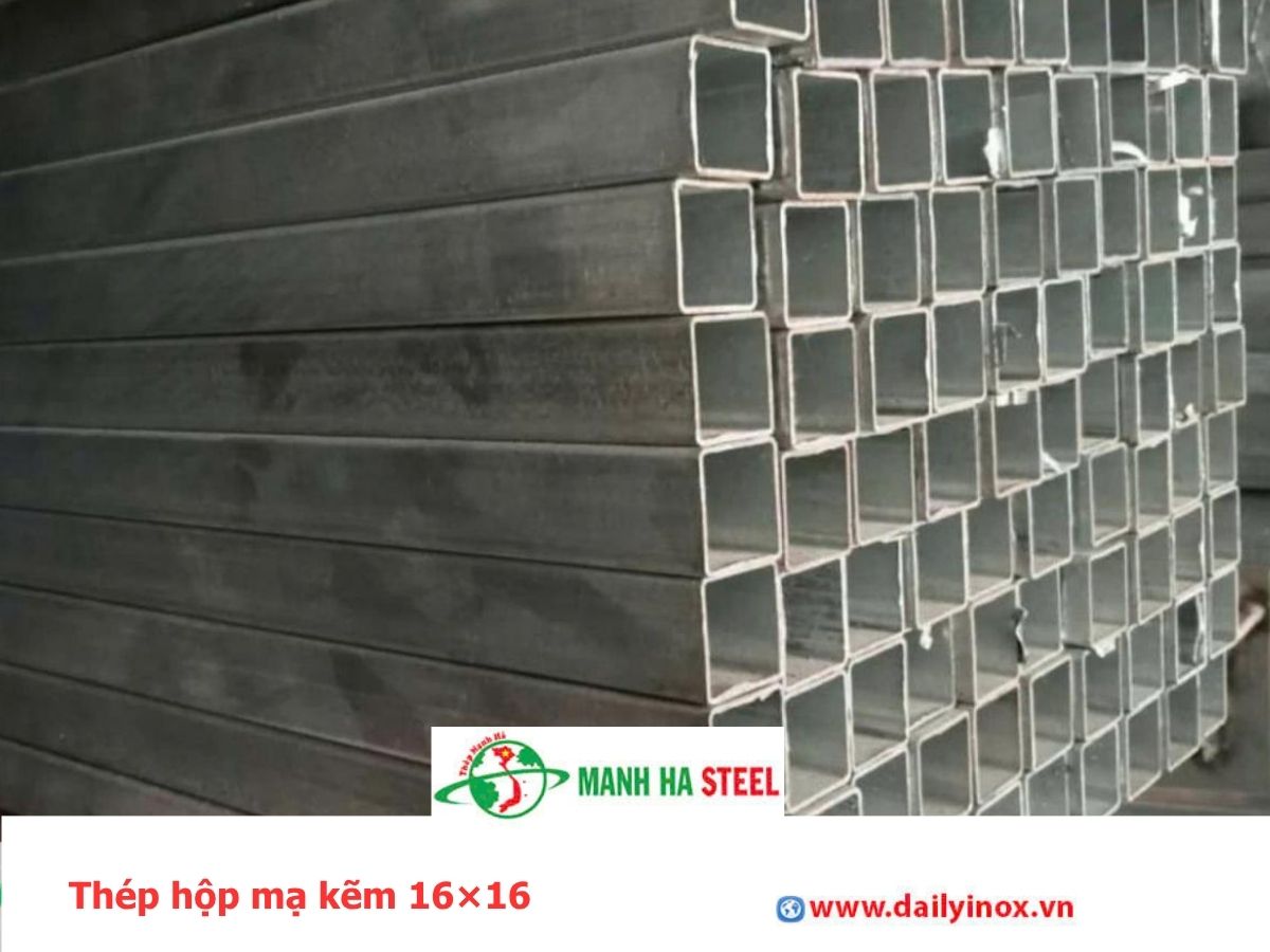 Thép hộp mạ kẽm 16×16