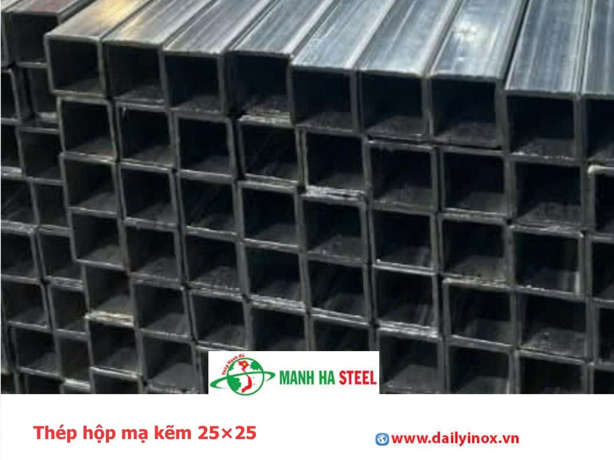 Thép hộp mạ kẽm 25×25