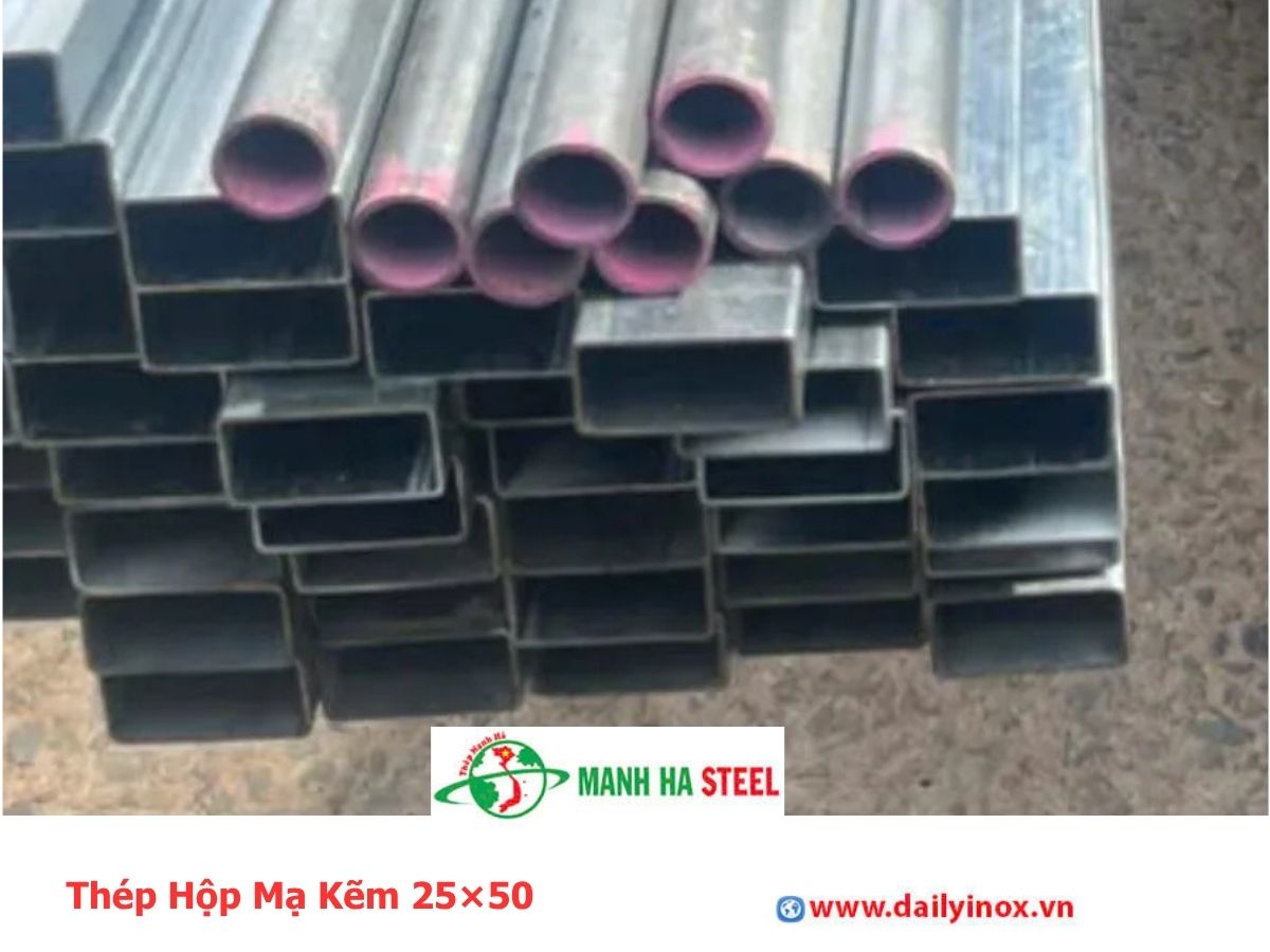 Thép Hộp Mạ Kẽm 25×50