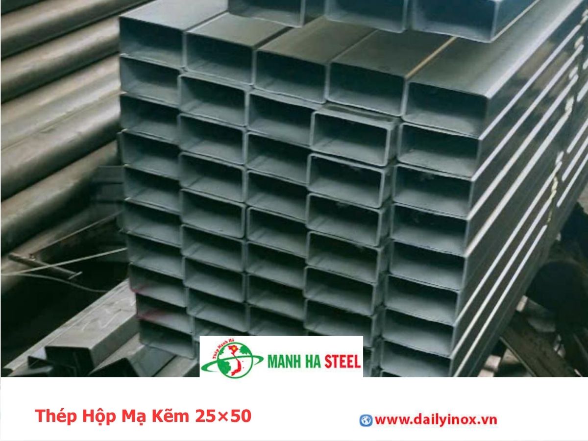 Thép Hộp Mạ Kẽm 25×50