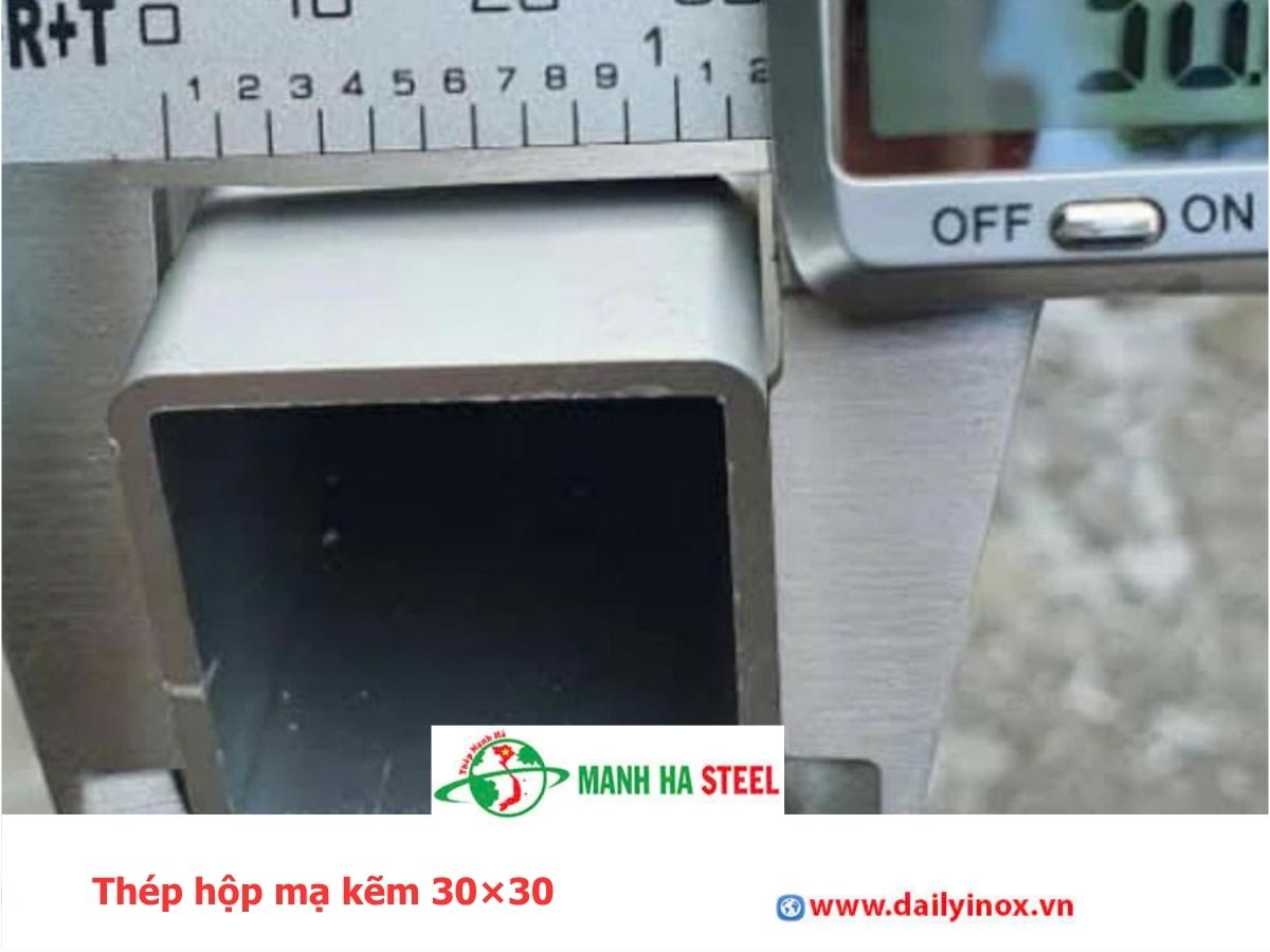 Thép hộp mạ kẽm 30×30