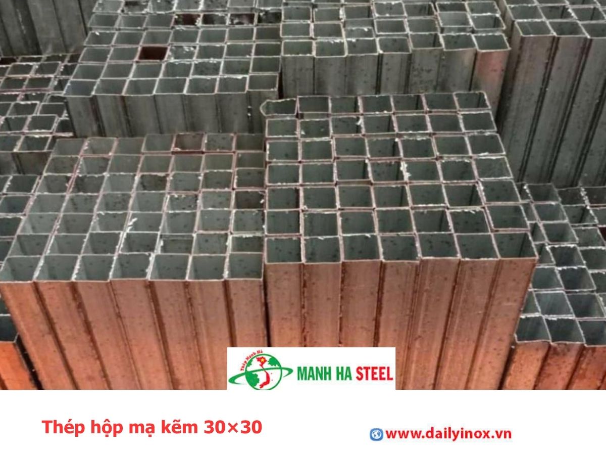 Thép hộp mạ kẽm 30×30
