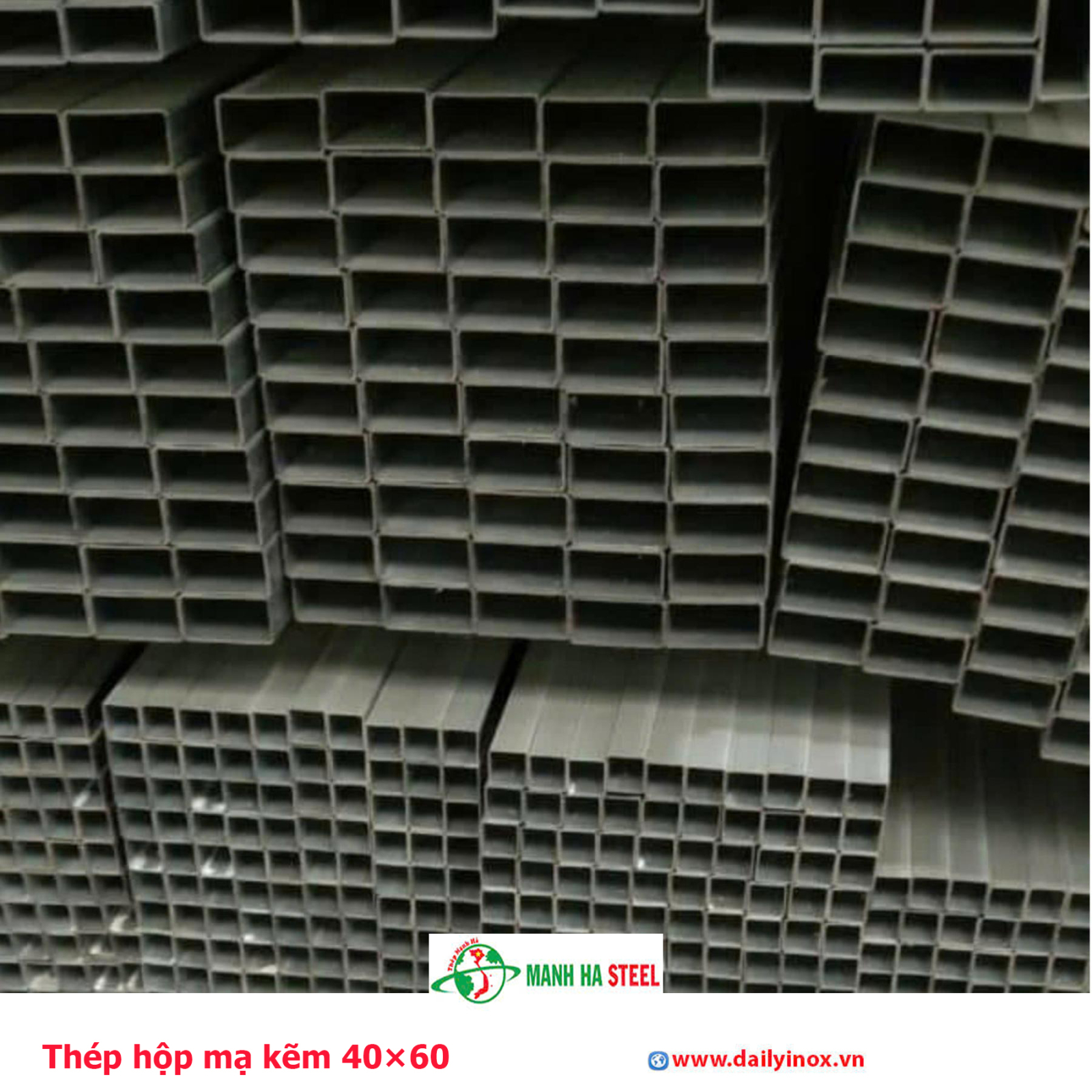 Thép hộp mạ kẽm 40×60