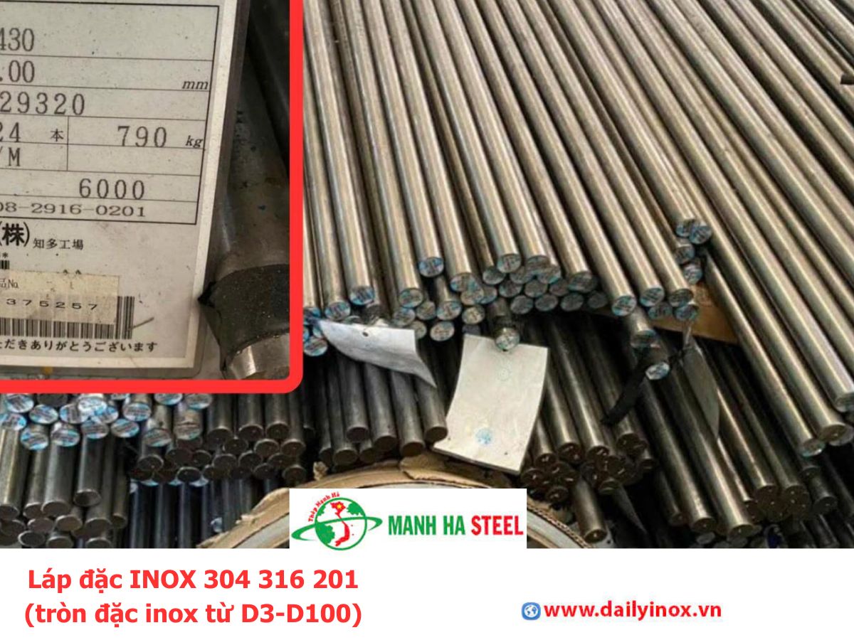 Bảng Báo Giá Láp đặc INOX 304 316 201 (tròn đặc inox từ D3-D100)