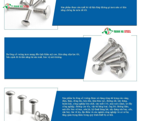 Bulông đầu tròn cổ vuông inox 304