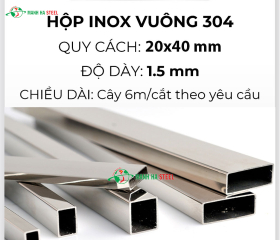 Hộp inox chữ nhật trang trí 20x40