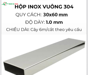 Hộp inox chữ nhật trang trí 30x60
