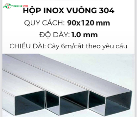 Hộp inox chữ nhật trang trí 90x120