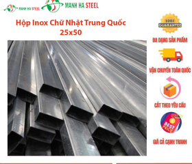 Hộp Inox Chữ Nhật Trung Quốc 25x50 - Đại lý Inox Mạnh Hà và Bảng Giá